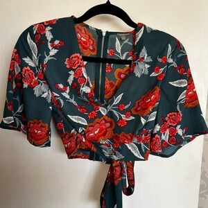 Floral Wrap Top